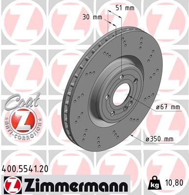 Tarcza hamulcowa ZIMMERMANN 400.5541.20