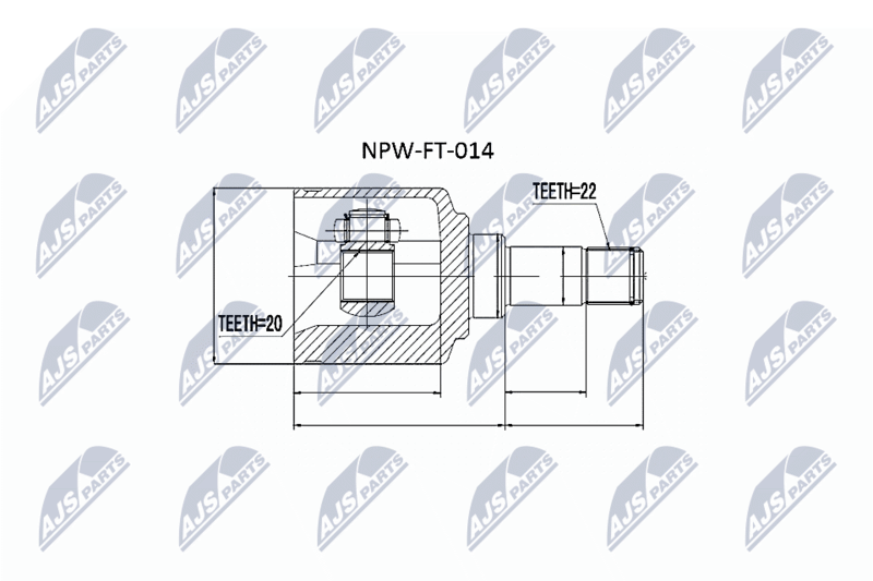 Zestaw przegubu, wał napędowy NTY NPW-FT-014
