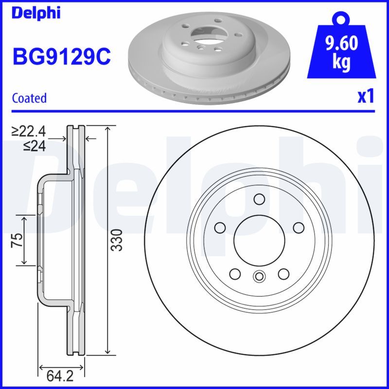 Tarcza hamulcowa DELPHI BG9129C