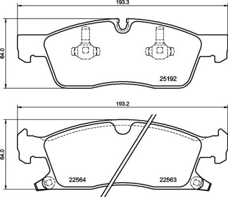 Zestaw klocków hamulcowych, hamulce tarczowe BREMBO P 37 027