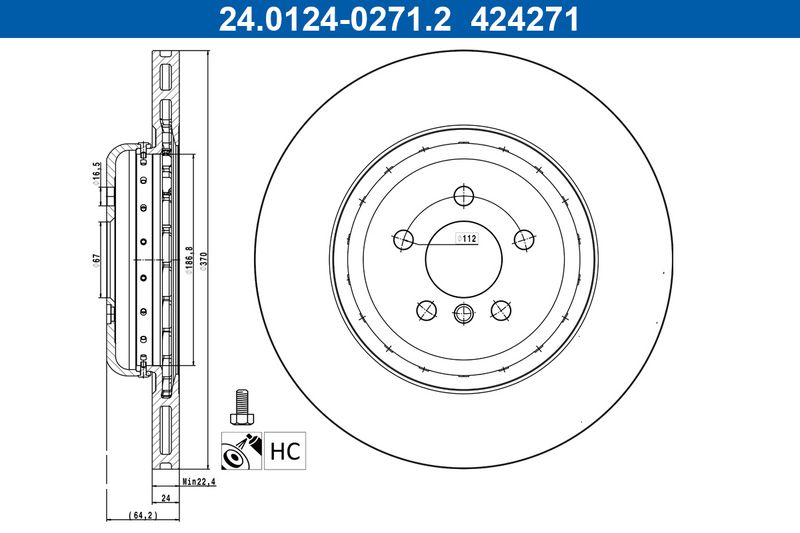 Tarcza hamulcowa ATE 24.0124-0271.2