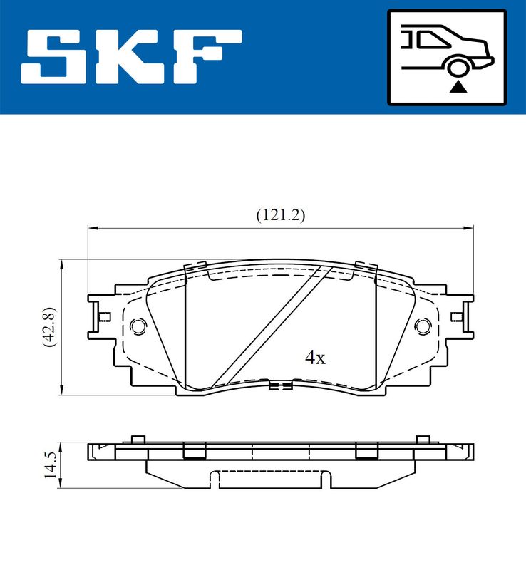 Zestaw klocków hamulcowych, hamulce tarczowe SKF VKBP90630