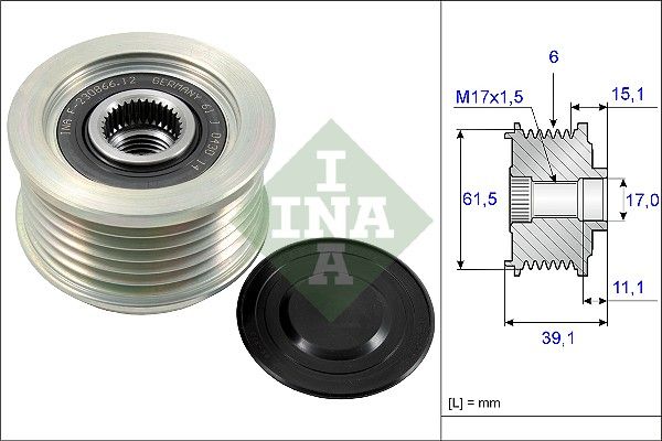 Alternator - sprzęgło jednokierunkowe INA 535014410