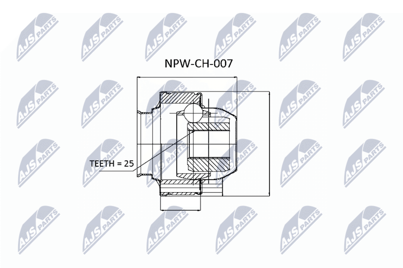 Zestaw przegubu, wał napędowy NTY NPW-CH-007