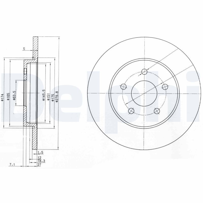 Tarcza hamulcowa DELPHI BG3663C