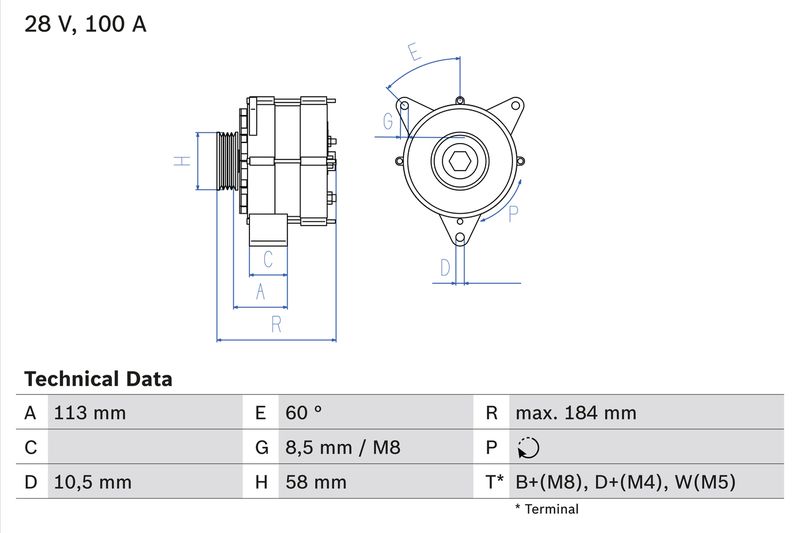 Alternator BOSCH 0 986 043 890