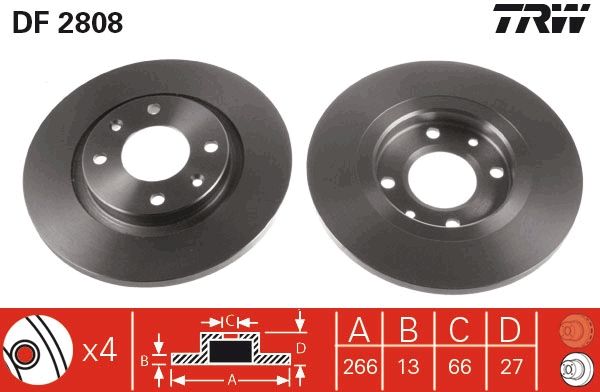 Tarcza hamulcowa TRW DF2808