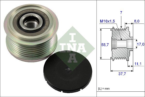 Alternator - sprzęgło jednokierunkowe INA 535012810