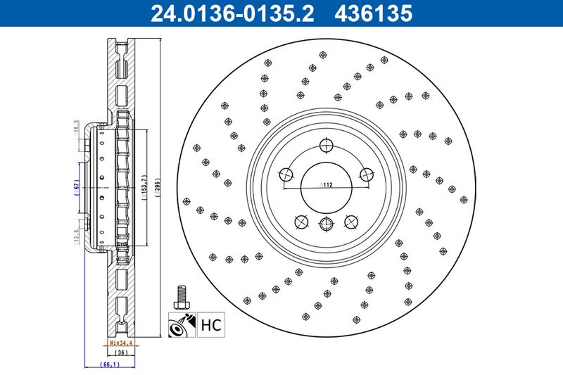 Tarcza hamulcowa ATE 24.0136-0135.2