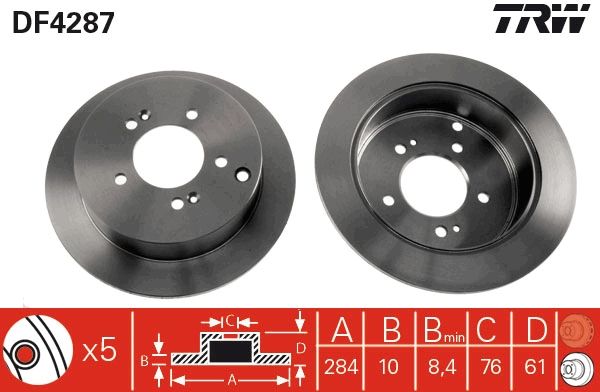 Tarcza hamulcowa TRW DF4287