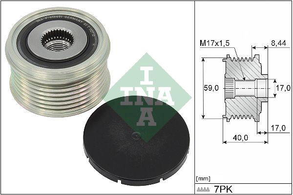Alternator - sprzęgło jednokierunkowe INA 535033110