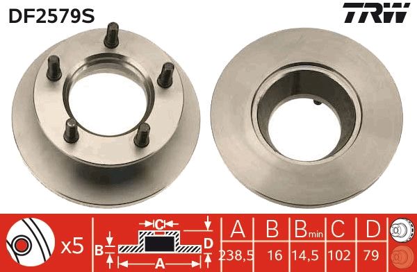 Tarcza hamulcowa TRW DF2579S