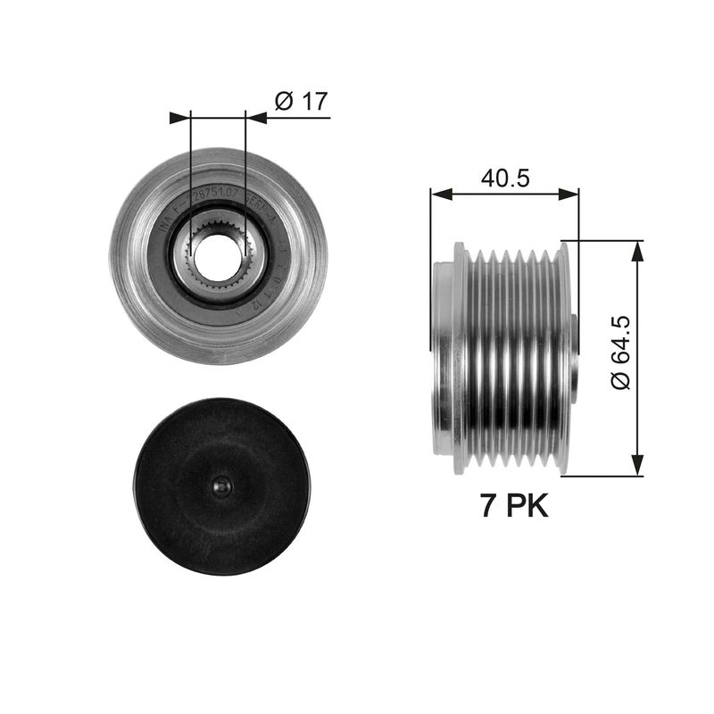 Alternator - sprzęgło jednokierunkowe GATES OAP7094