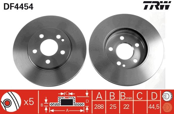 Tarcza hamulcowa TRW DF4454