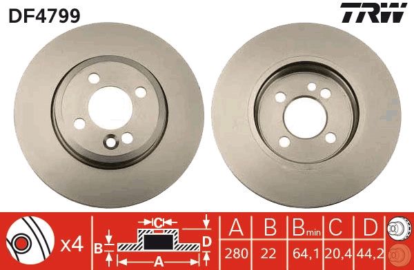 Tarcza hamulcowa TRW DF4799