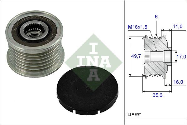 Alternator - sprzęgło jednokierunkowe INA 535 0016 10