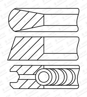 Zestaw pierścieni tłokowych Goetze Engine 08-443400-00