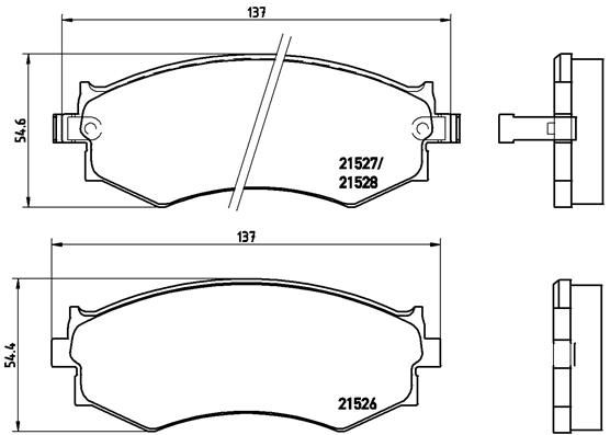 Zestaw klocków hamulcowych, hamulce tarczowe BREMBO P 30 002