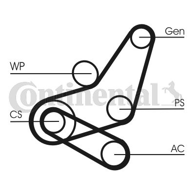 Zestaw paska klinowego wielorowkowego CONTINENTAL CTAM 6PK1059 ELAST T2
