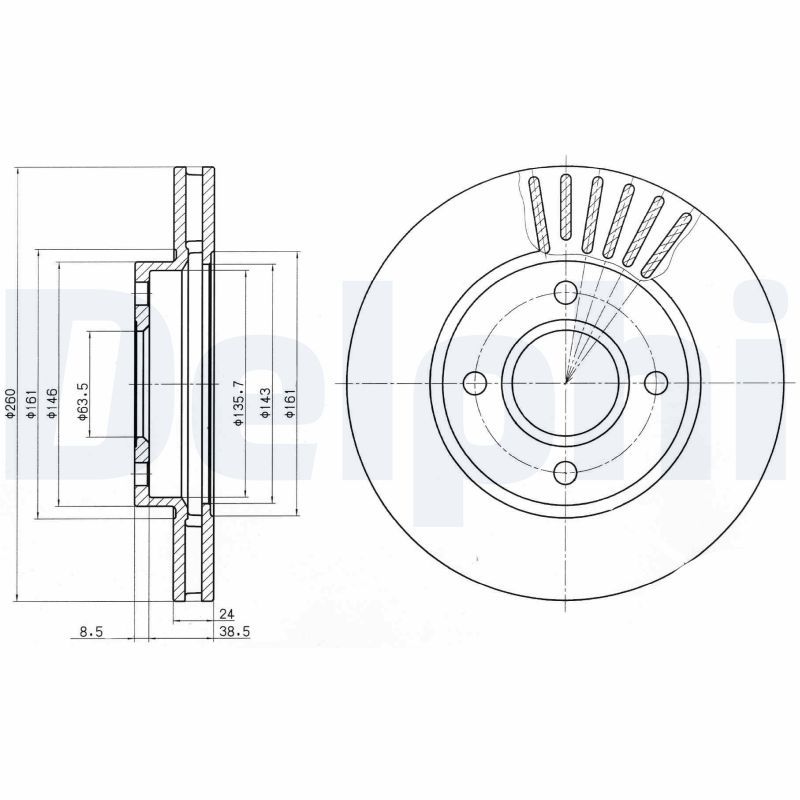 Tarcza hamulcowa DELPHI BG2699