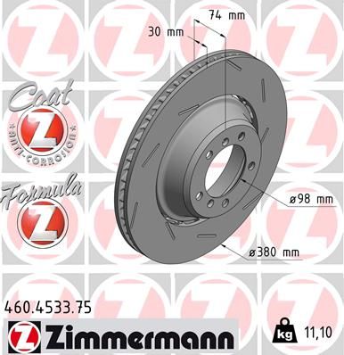 Tarcza hamulcowa ZIMMERMANN 460.4533.75