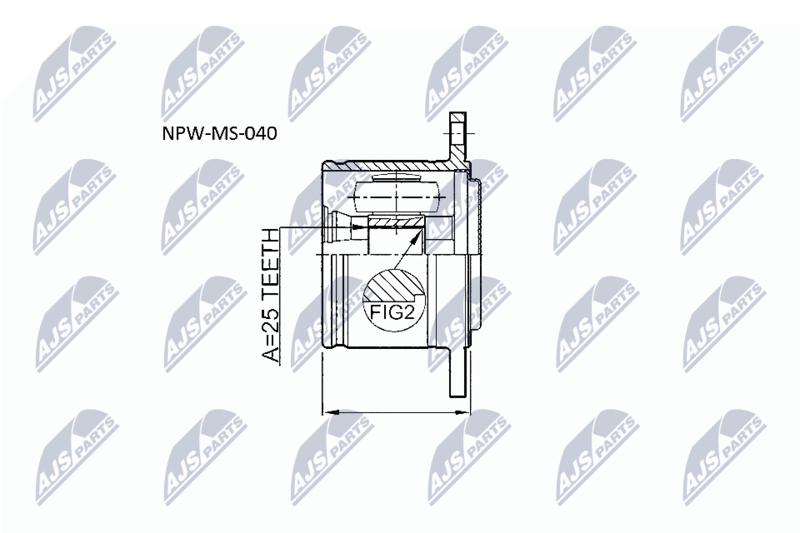 Zestaw przegubu, wał napędowy NTY NPW-MS-040