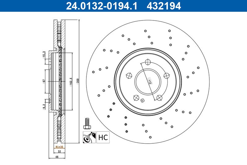Tarcza hamulcowa ATE 24.0132-0194.1