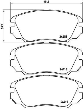 Zestaw klocków hamulcowych, hamulce tarczowe BREMBO P 59 054