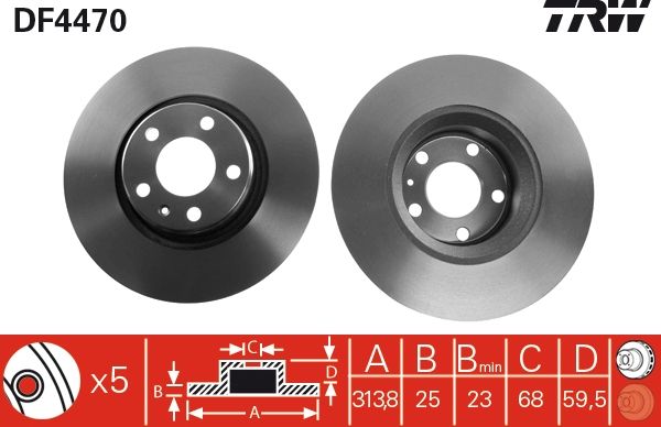 Tarcza hamulcowa TRW DF4470