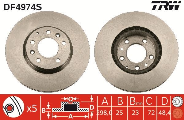 Tarcza hamulcowa TRW DF4974S
