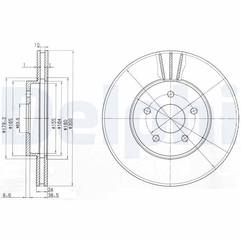 Tarcza hamulcowa DELPHI BG3537C