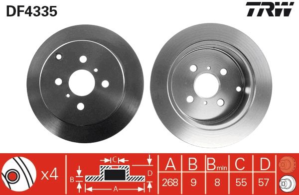 Tarcza hamulcowa TRW DF4335