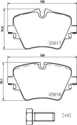 Zestaw klocków hamulcowych, hamulce tarczowe BREMBO P 06 093