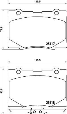 Zestaw klocków hamulcowych, hamulce tarczowe BREMBO P 28 079