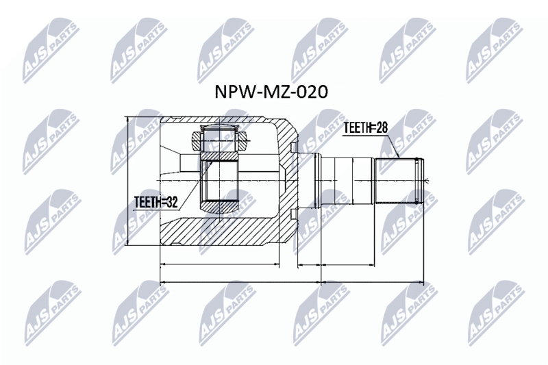 Zestaw przegubu, wał napędowy NTY NPW-MZ-020