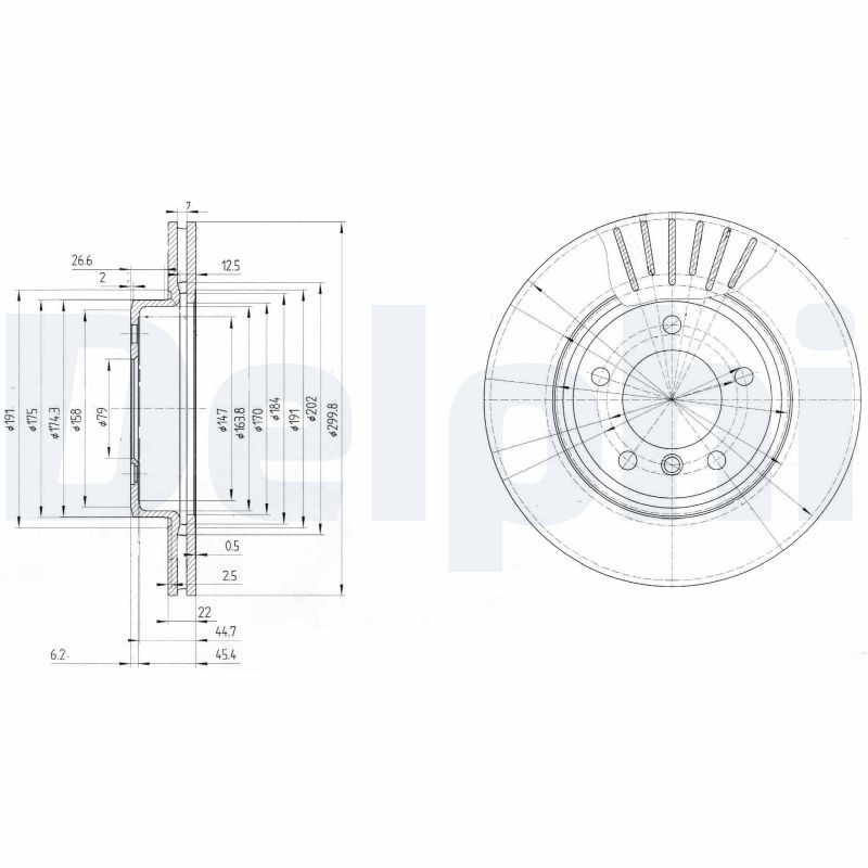 Tarcza hamulcowa DELPHI BG3527C
