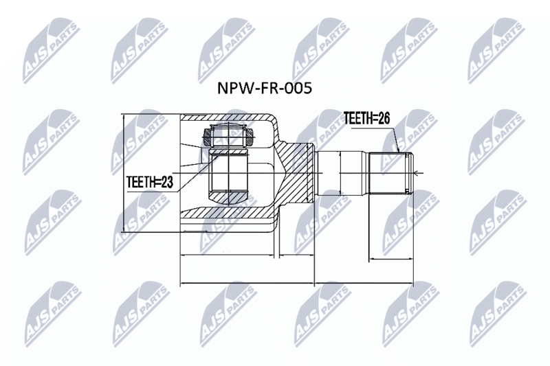 Zestaw przegubu, wał napędowy NTY NPW-FR-005