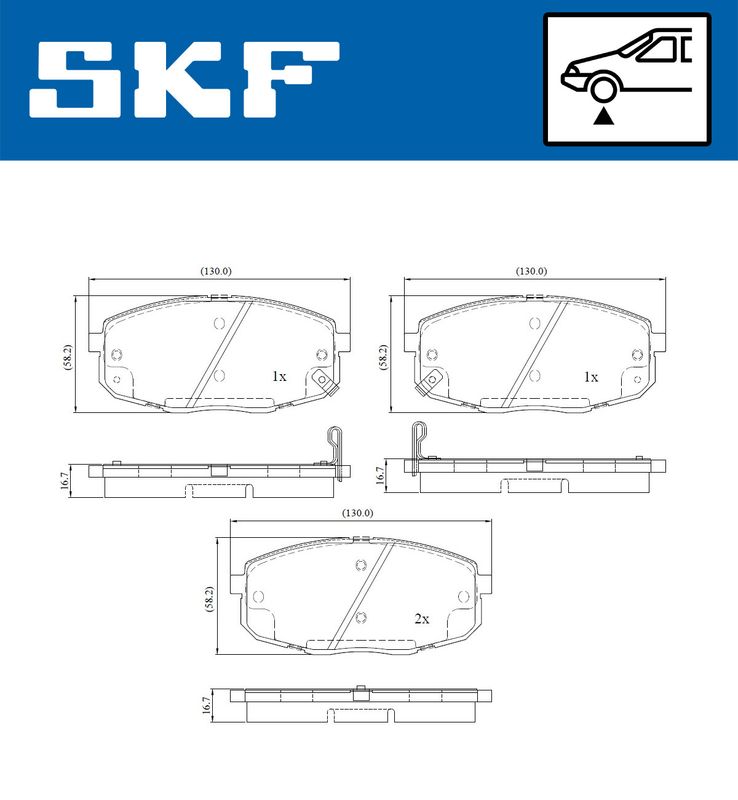 Zestaw klocków hamulcowych, hamulce tarczowe SKF VKBP80183A