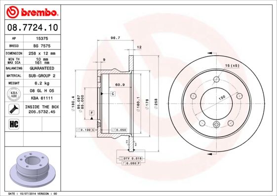 Tarcza hamulcowa BREMBO 08.7724.10