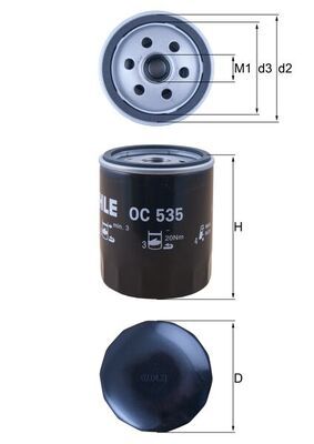 Filtr oleju MAHLE OC535