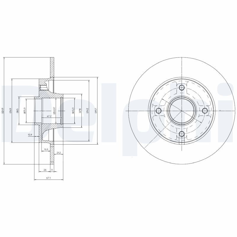 Tarcza hamulcowa DELPHI BG9022RSC