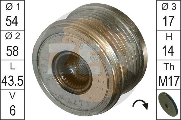 Alternator - sprzęgło jednokierunkowe ERA ZN5528