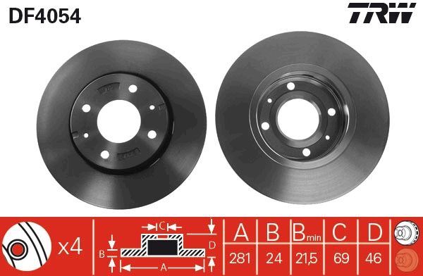 Tarcza hamulcowa TRW DF4054