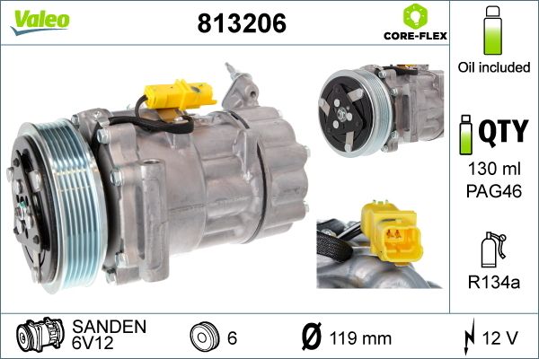 Sprężarka, klimatyzacja VALEO 813206