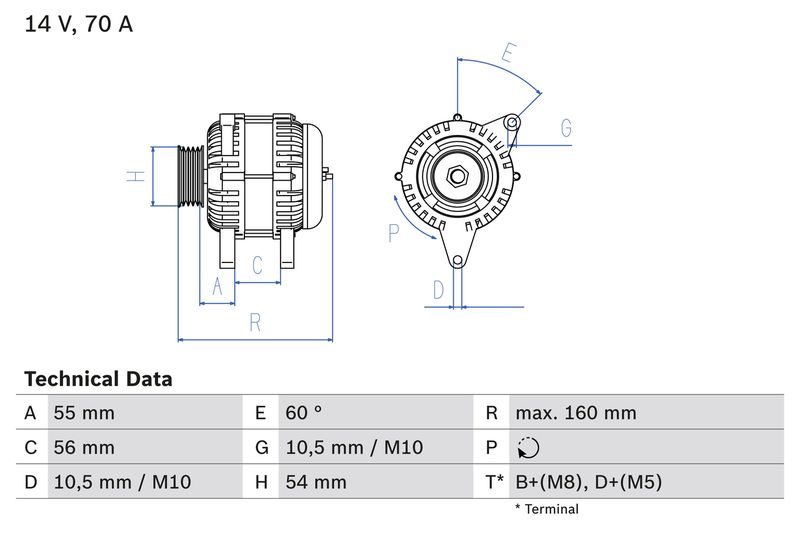 Alternator BOSCH 0 986 044 210
