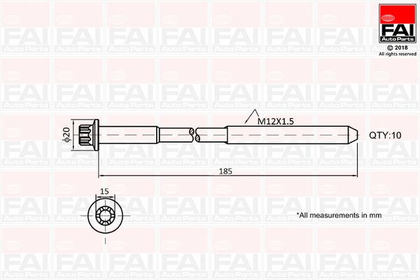 Zestaw śrub głowicy cylindrów FAI AutoParts B2129