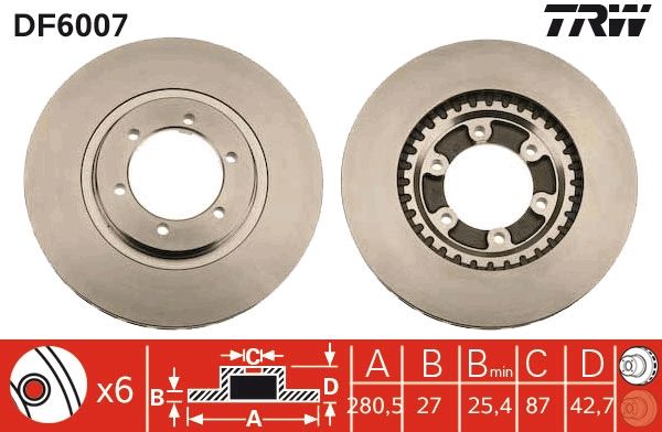 Tarcza hamulcowa TRW DF6007