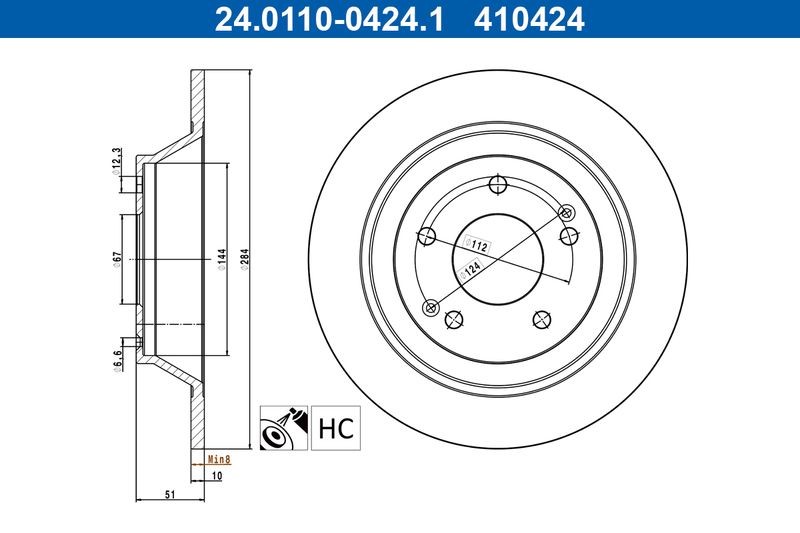 Tarcza hamulcowa ATE 24.0110-0424.1
