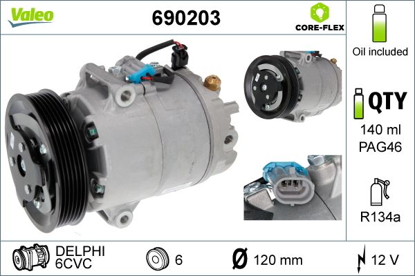 Sprężarka, klimatyzacja VALEO 690203
