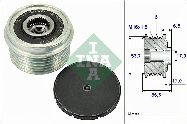 Alternator - sprzęgło jednokierunkowe INA 535 0074 10